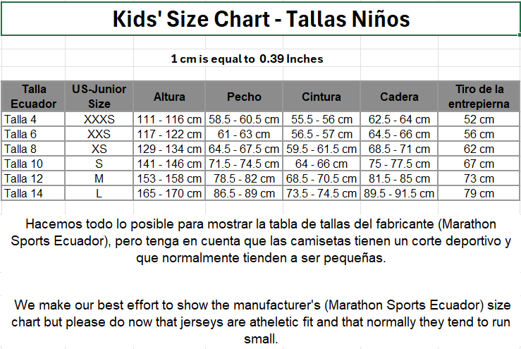 Kids Ecuador Away World Cup 2026