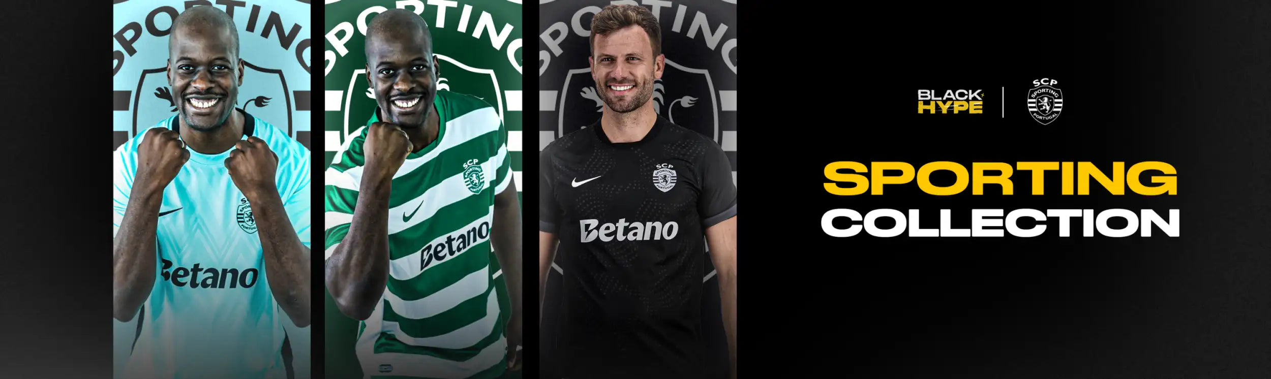 Green and white striped sporting cp football jersey with betano sponsorship logo