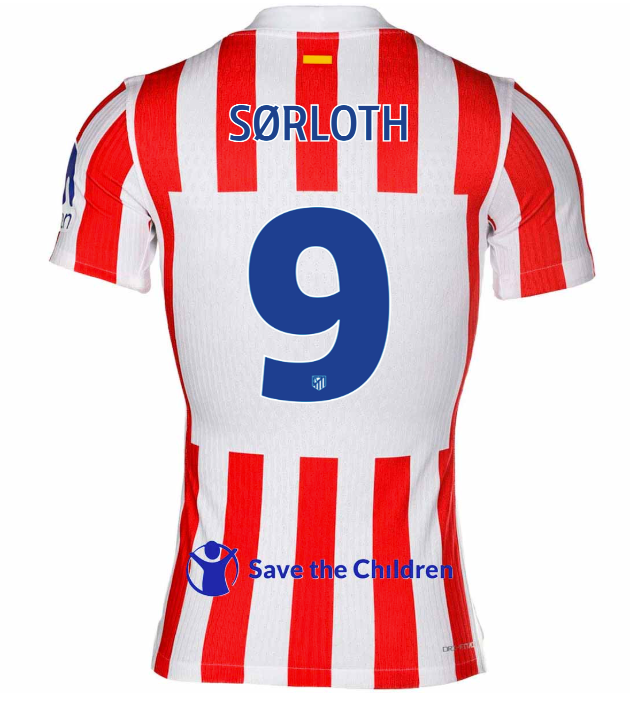 Jersey Atletico de Madrid 25/26 Home #9 SØRLOTH