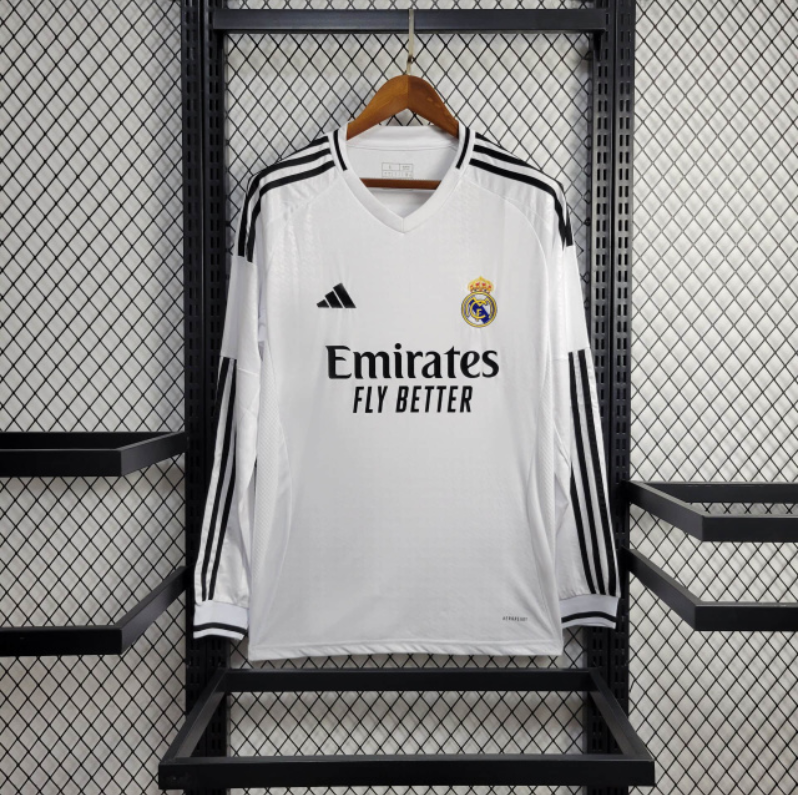 Real Madrid Trikot 24/25 Langarm Weiß