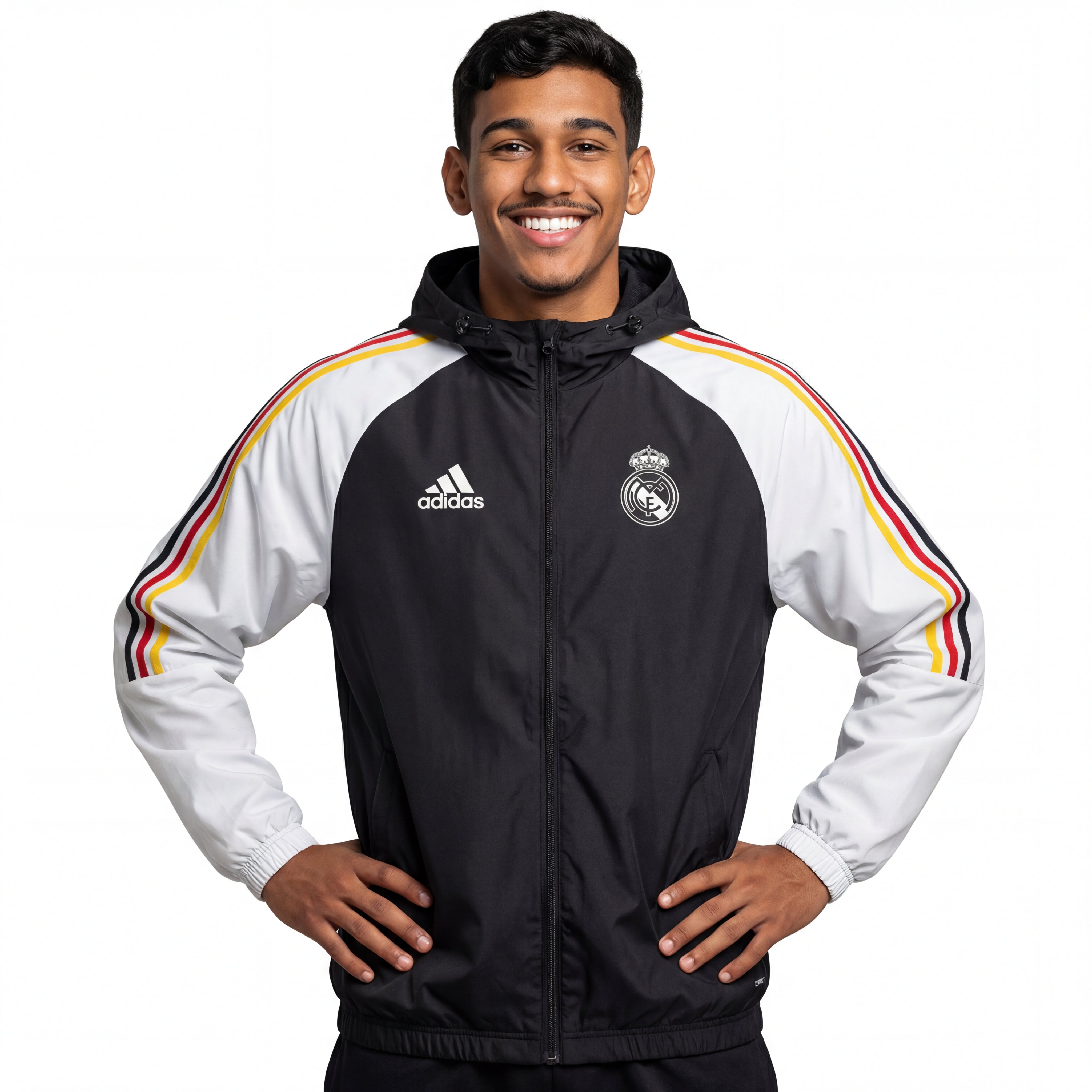 Windjacke Real Madrid 24/25 - Schwarz Weiß