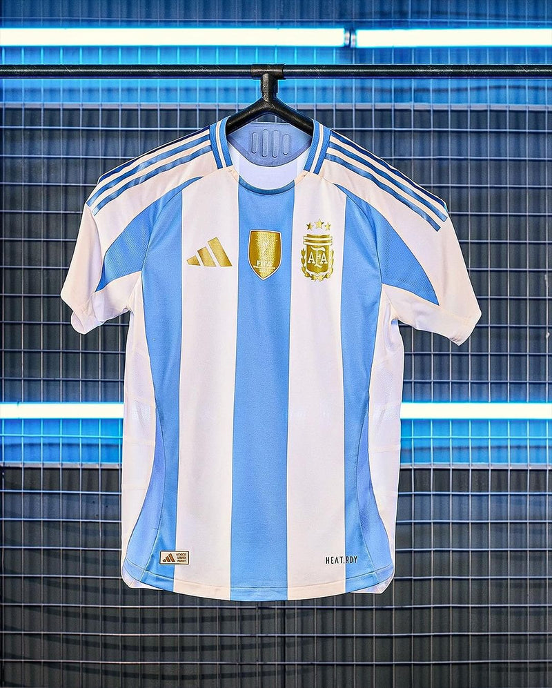 Jersey Seleção Argentina Home 2024/25 + Patch Campeão - Branca e Azul