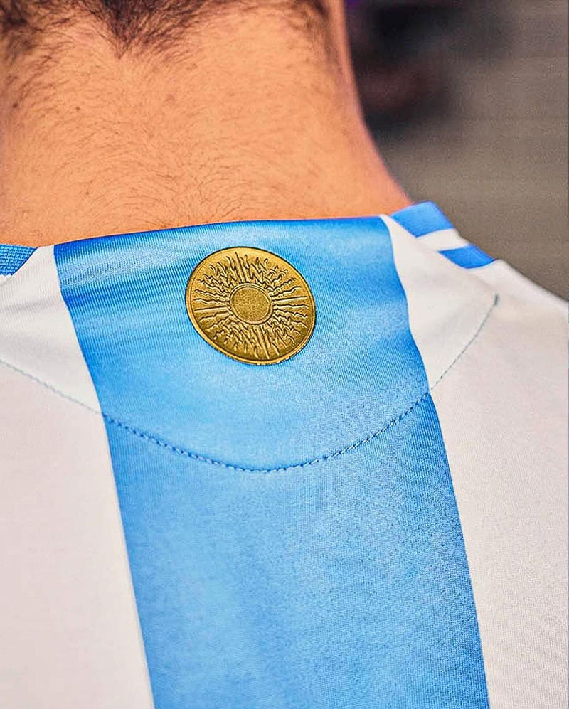 Jersey Seleção Argentina Home 2024/25 + Patch Campeão - Branca e Azul