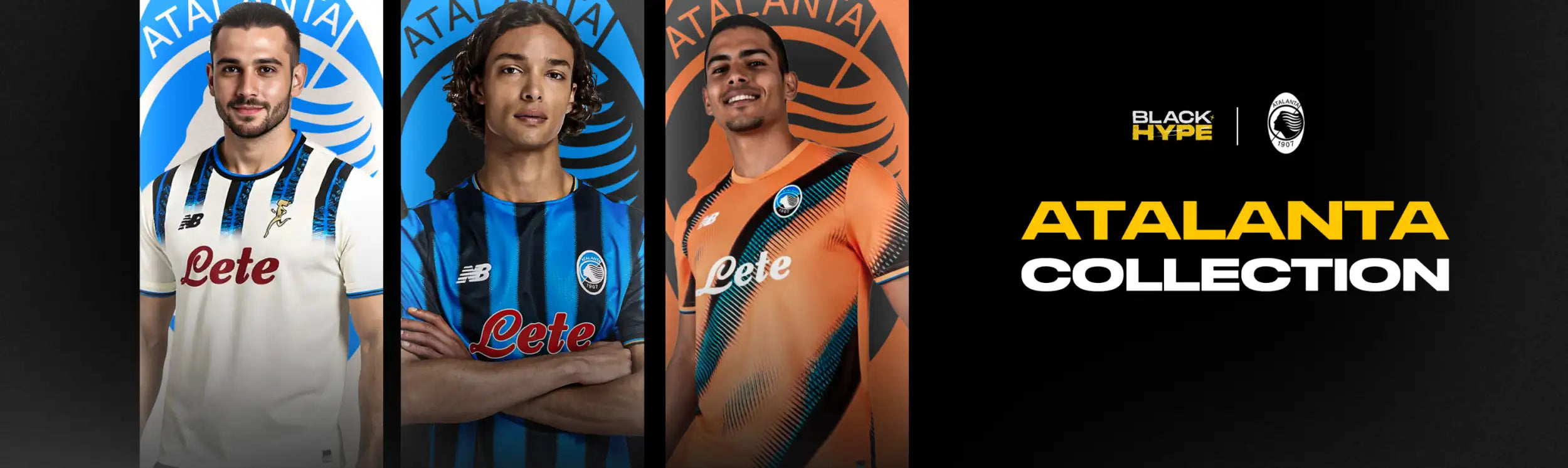 The atalanta collection jerseys feature bold, vibrant designs with the team’s signature blue and white stripes or orange accents, showcasing a sleek athletic cut in breathable fabric.