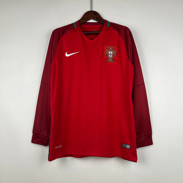 Jersey Portugal Retrô 2016 Manga Longa Vermelho