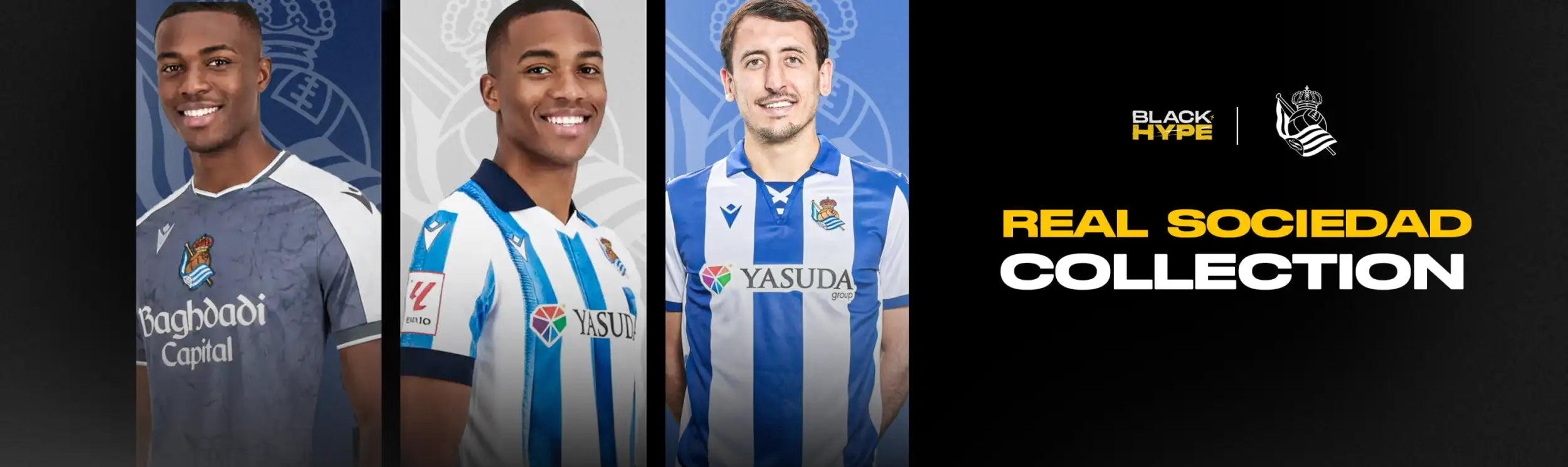 Blue and white striped football jersey with ’yasuda’ sponsor logo on the chest.