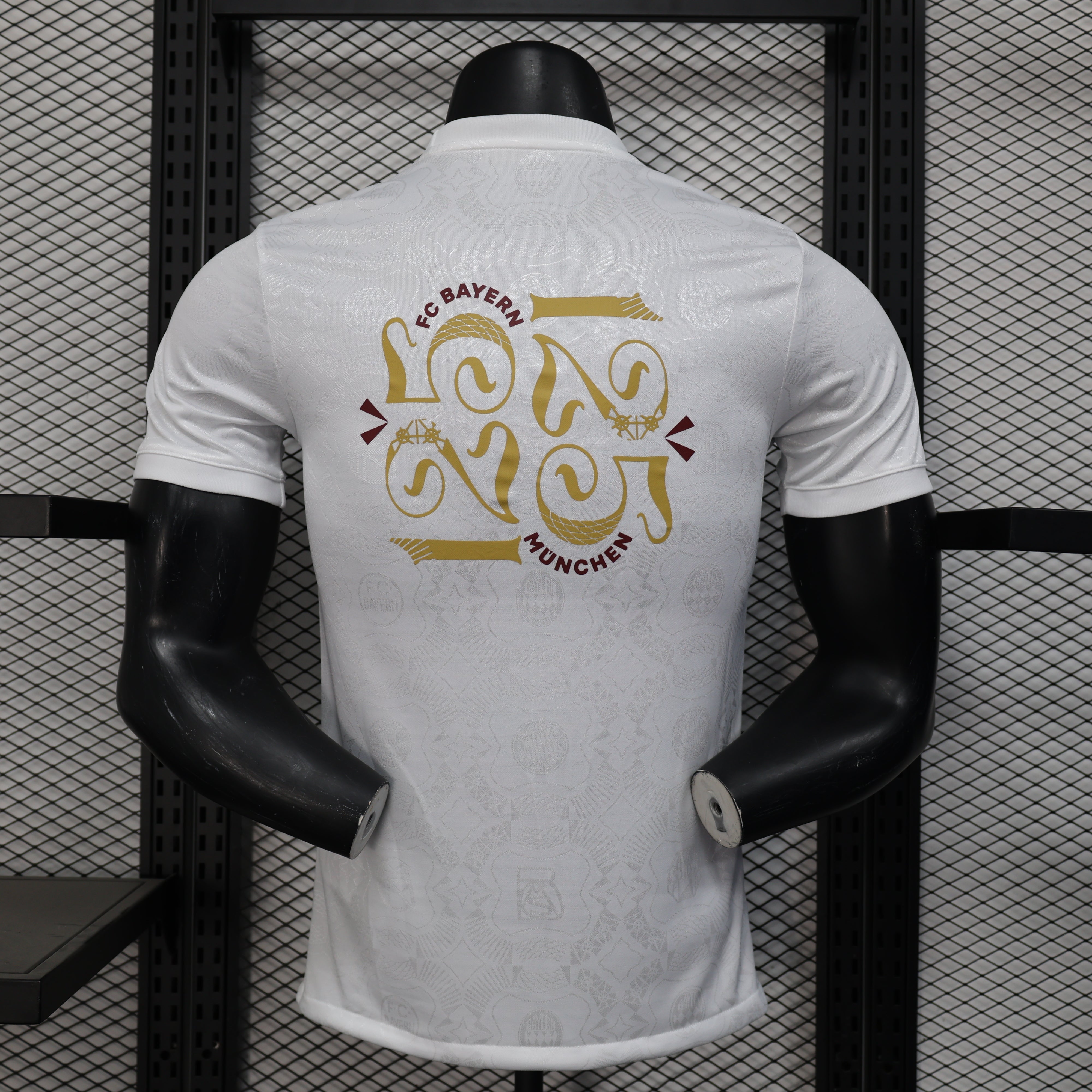 White FC Bayern Munich 125th anniversary polo shirt back