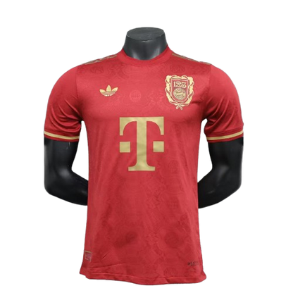 Red Bayern Munich 25/26 125th anniversary jersey with T-Mobile logo