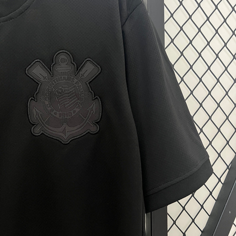 Jersey Corinthians 24/25 Schwarz Alle Sponsoren 