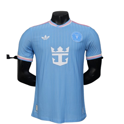 Light blue Inter Miami 25/26 third away jersey with crown anchor emblem