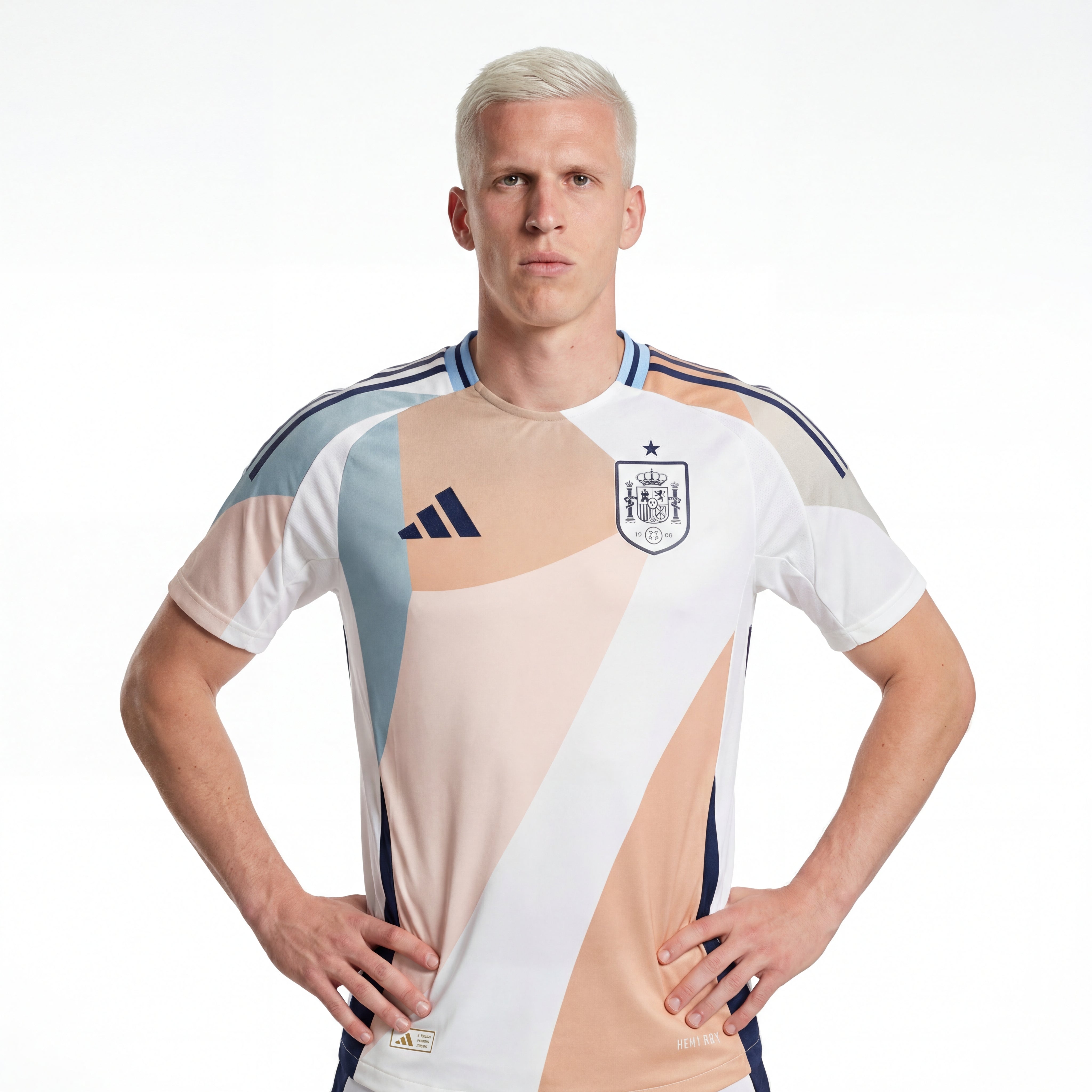 Jersey Spain 25/26 player away: white peach blue geometric England jersey