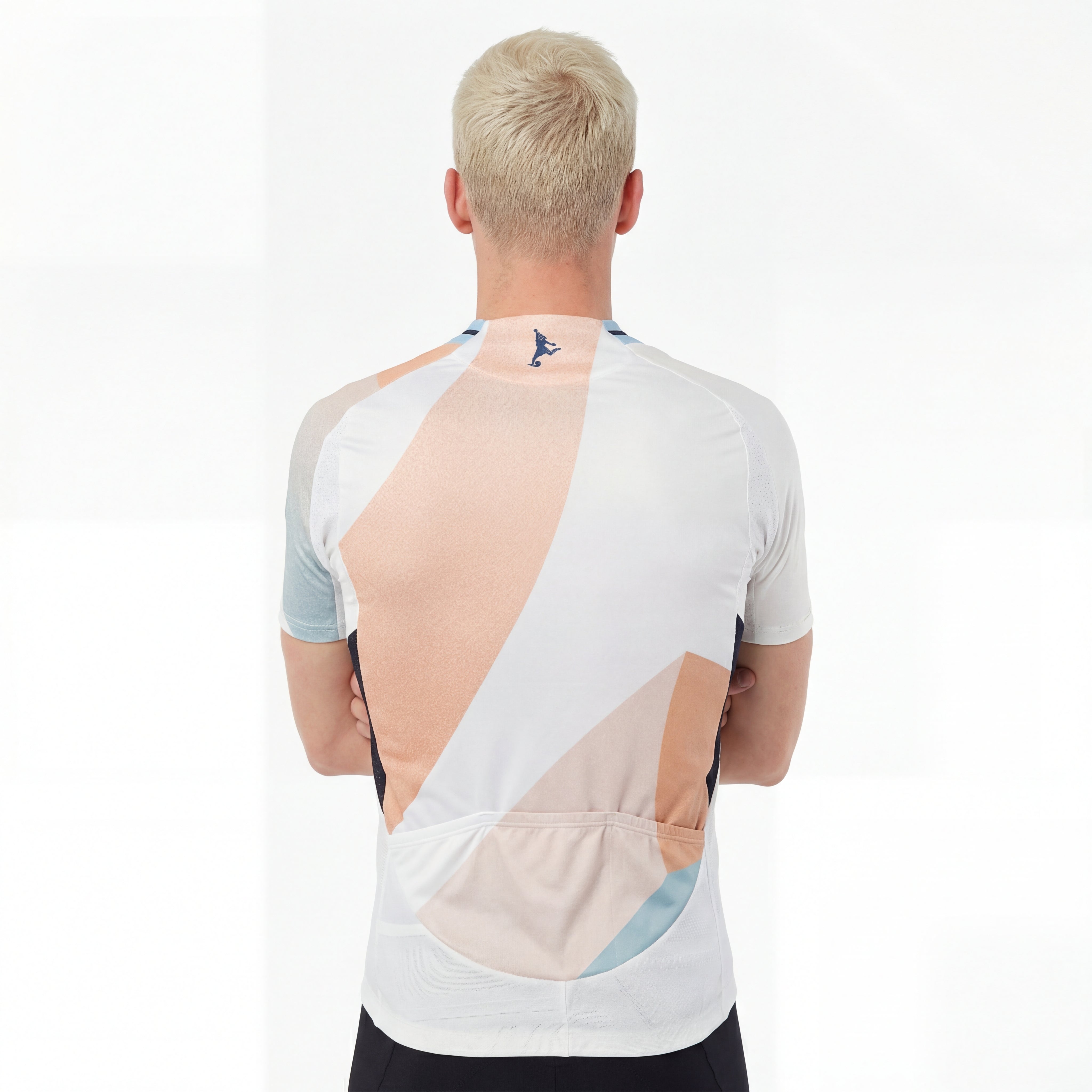 Jersey Spain 25/26 player away jersey with white peach blue geometric pattern