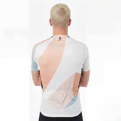 Jersey Spain 25/26 player away jersey with white peach blue geometric pattern